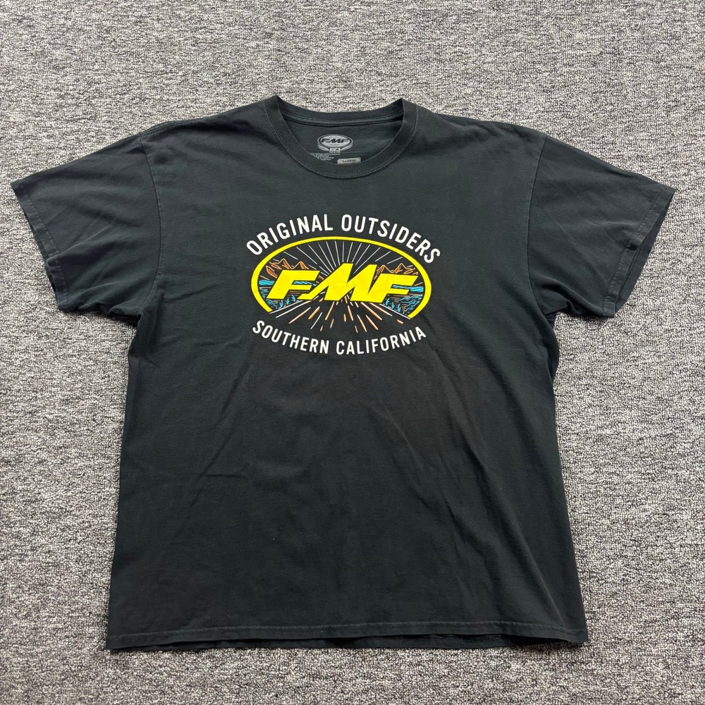 Y2K 2000s FMF Southern California Racing Motocross Graphic Black T-Shirt Size XL
